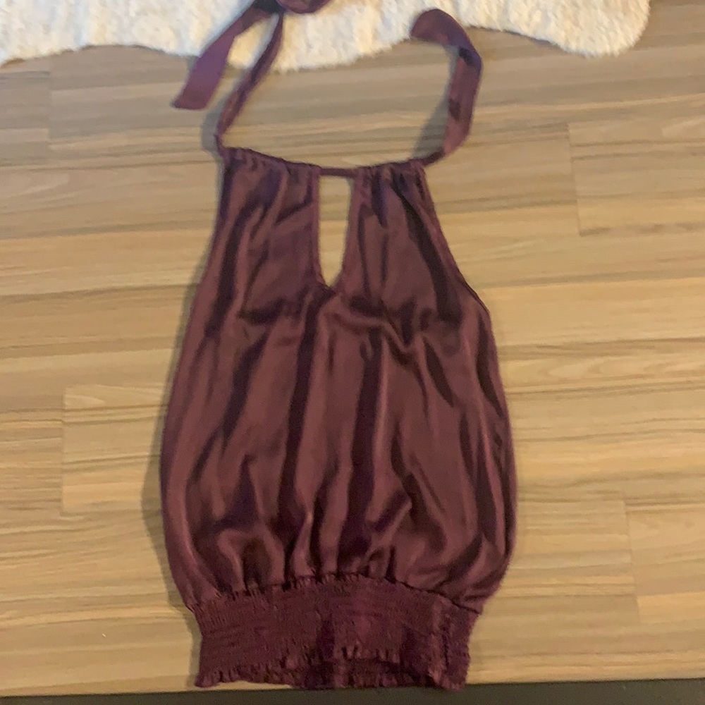 Silky satin halter blouse